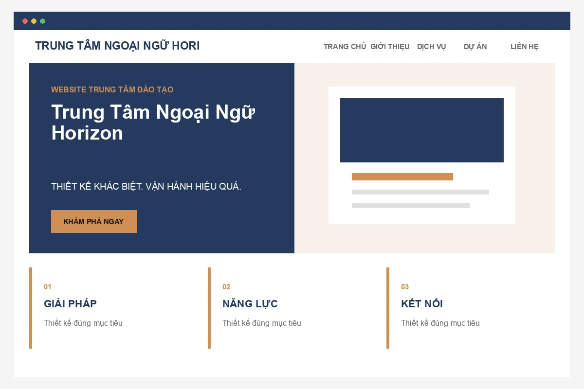 Ảnh xem trước Website Trung Tâm Ngoại Ngữ Horizon