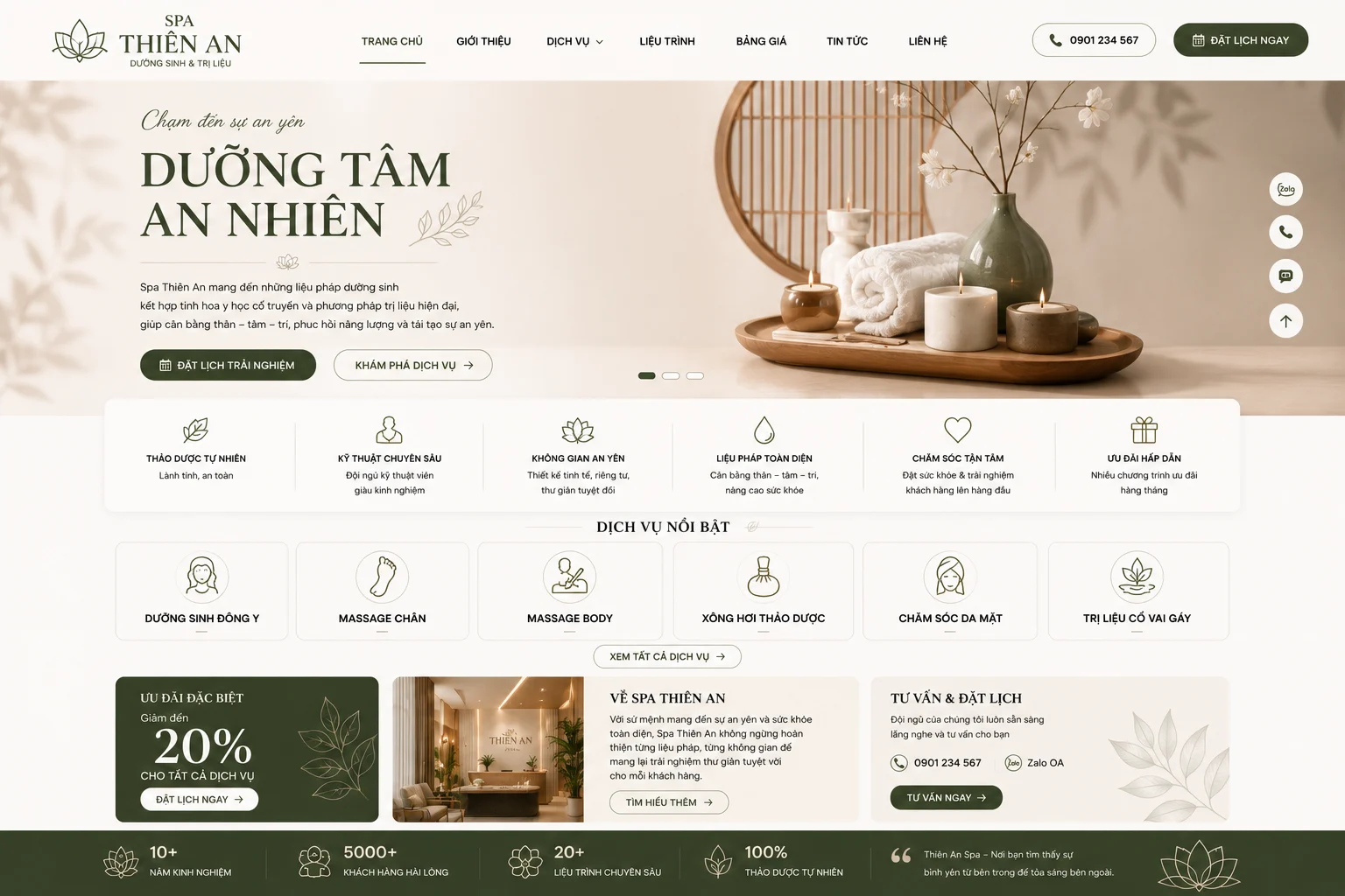 Ảnh xem trước Website Spa Thiên An