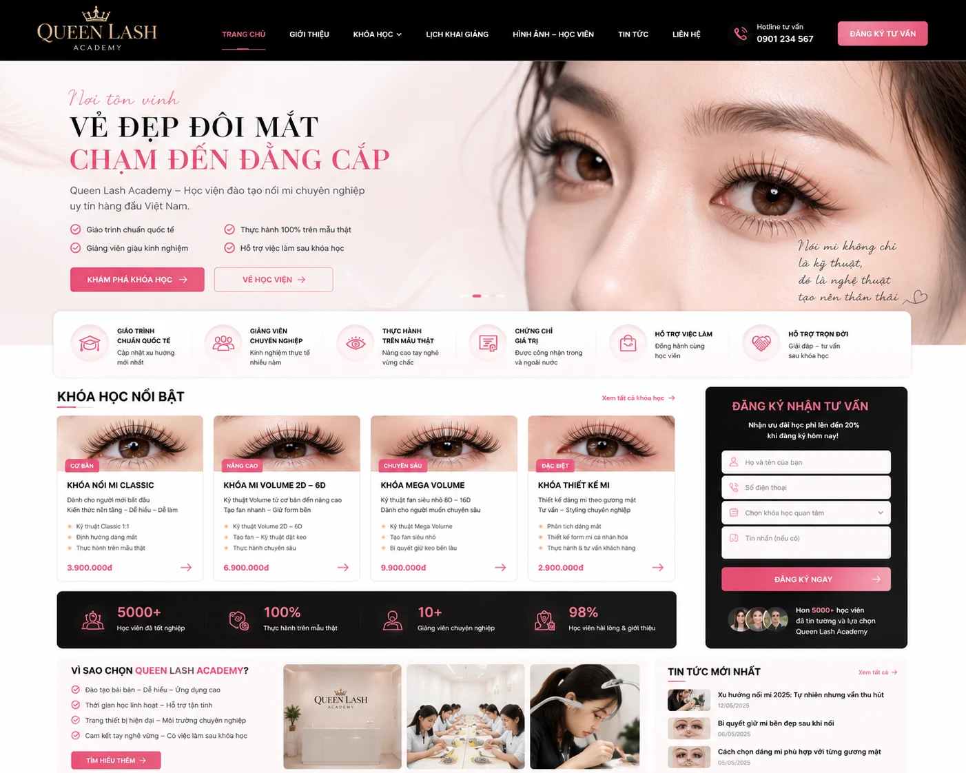 Ảnh xem trước Website Nối Mi Queen Lash