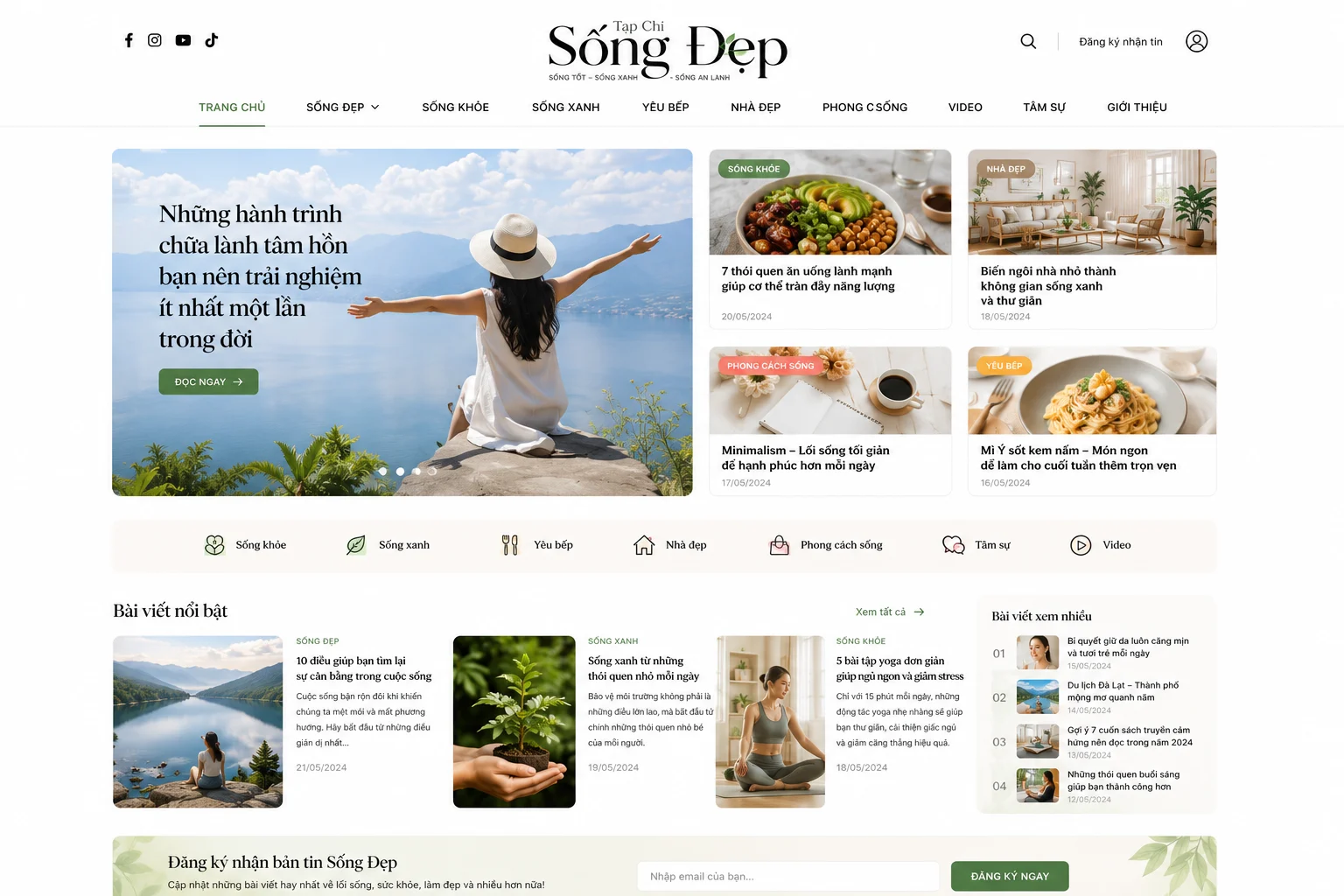 Ảnh xem trước Website Tạp Chí Sống Đẹp