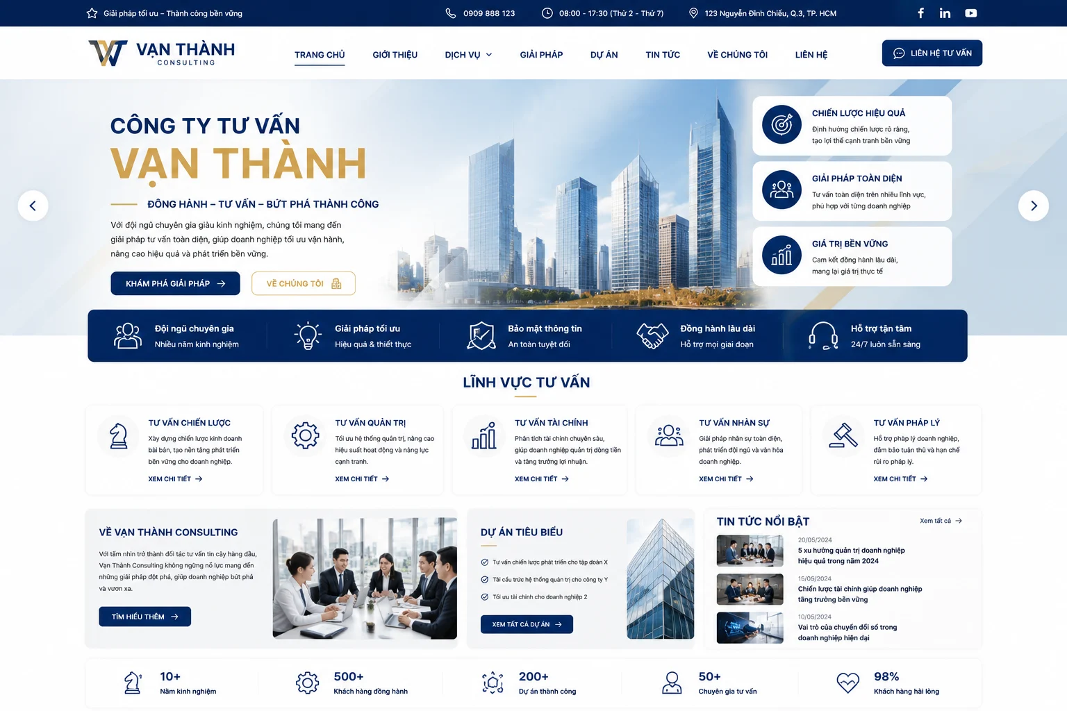 Ảnh xem trước Website Công Ty Tư Vấn Vạn Thành