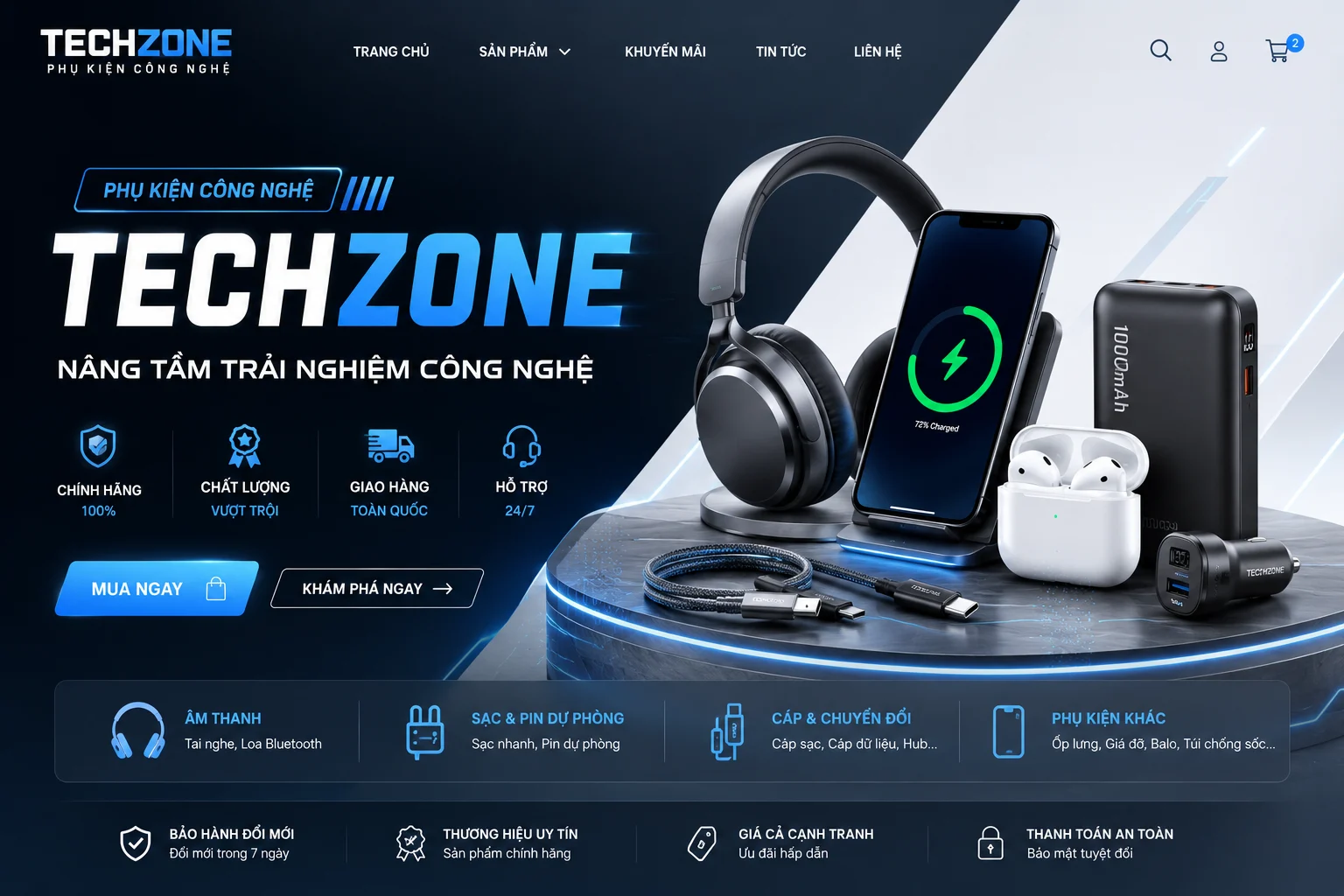 Ảnh xem trước Website Phụ Kiện Công Nghệ TechZone